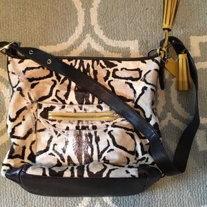 Coach Ocelet Print Haircalf Large Shoulder Duffle